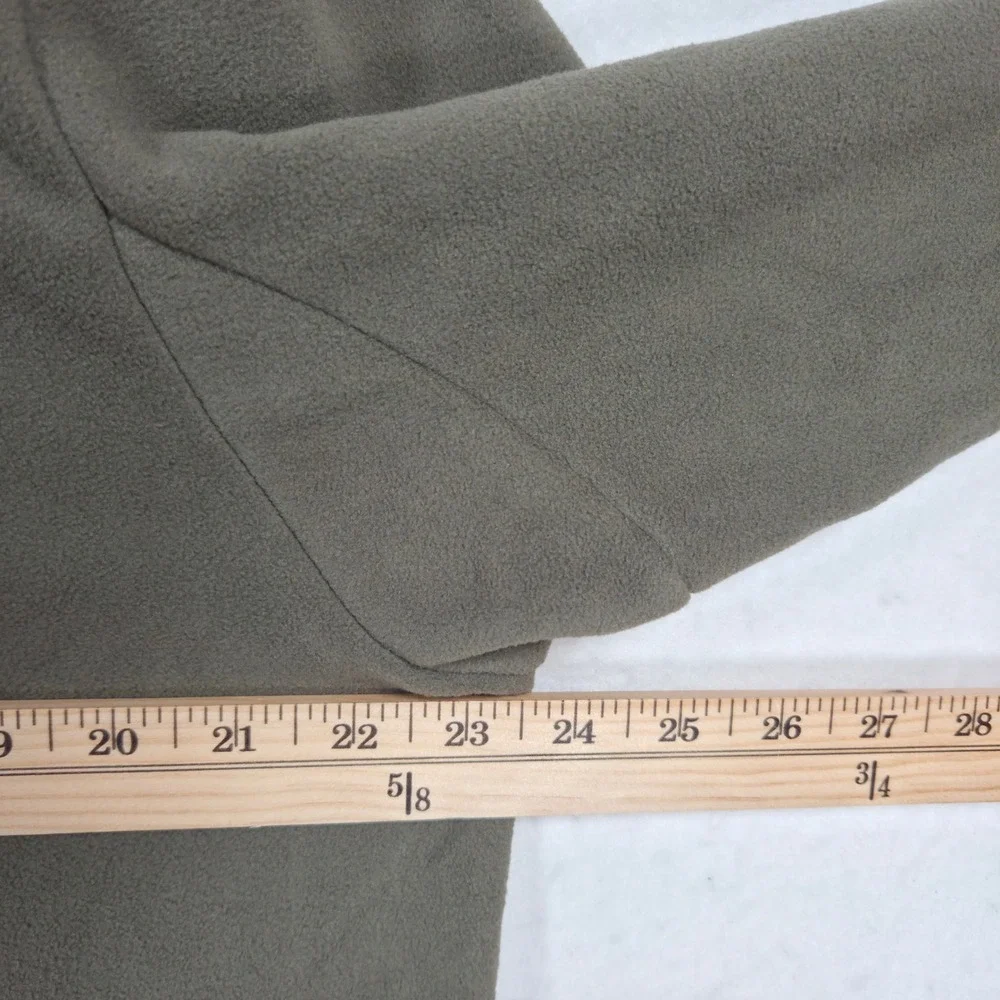 Duluth Trading Co Mens Fleece Pullover Olive Green Camo Trim Snap Neck 80632 M